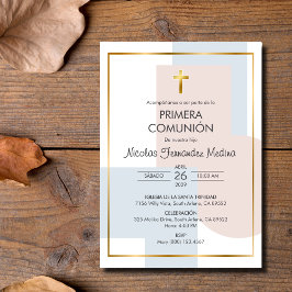 Primera Comunion Elegant Catholic First Communion Inbjudningar