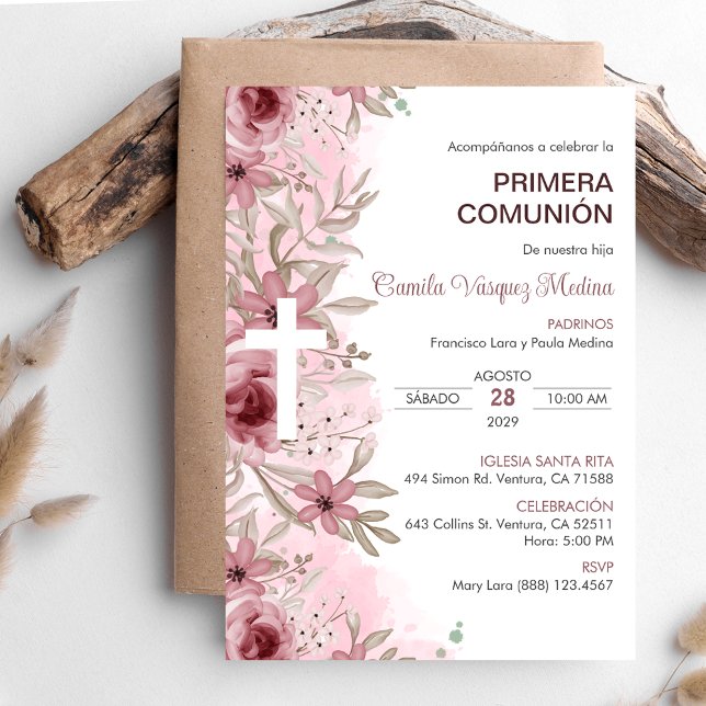 Primera Comunion-inbjudan, första Heligan, kommuni Inbjudningar (Skapare uppladdad)