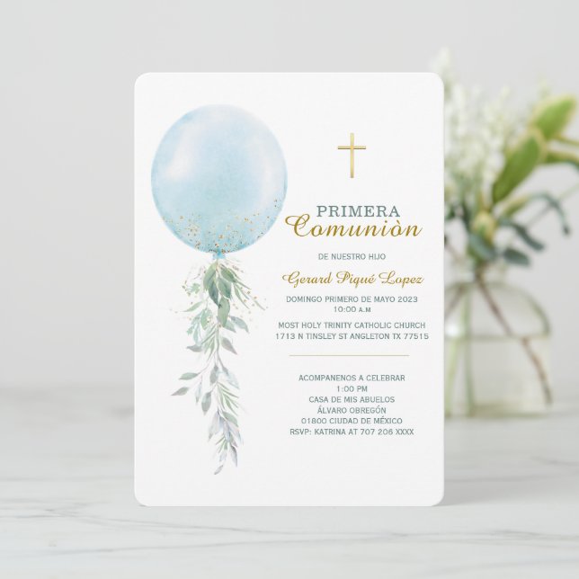 Primera comunion invitacion imprimible inbjudningar (Stående Fram)