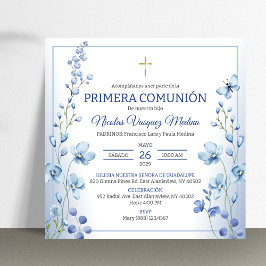 Primera Comunion Religiösa First Heliga Communion Inbjudningar