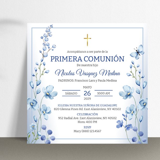 Primera Comunion Religiösa First Heliga Communion Inbjudningar (Skapare uppladdad)
