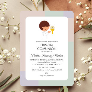 Primera Comunion Spain Cute Boys First Communion Inbjudningar