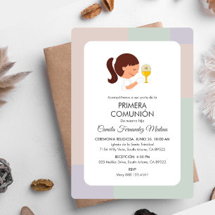 Primera Comunion Spain Girls First Communion Inbjudningar