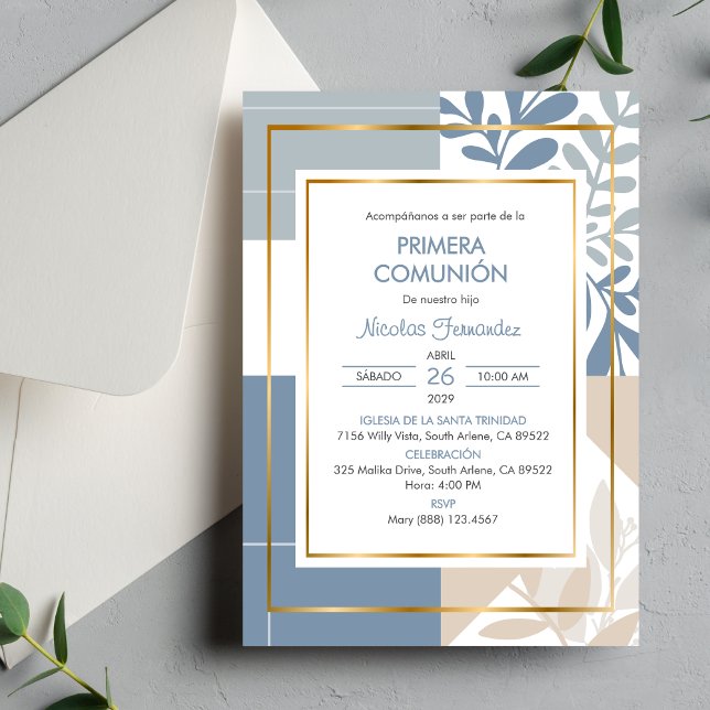 Primera Comunion Spanska Eleganten First Communion Inbjudningar (Skapare uppladdad)