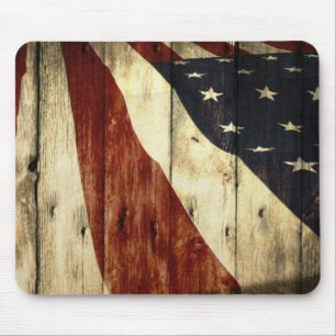 Primitiv Americana woodgrainamerikanska flaggan Musmatta