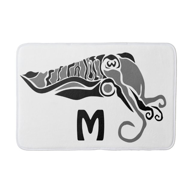 Primitiv bläckfisk i Mörken Stencil Stil Badrumsmatta (Framsidan)