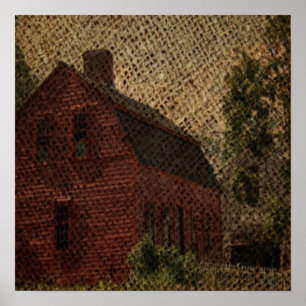 Primitiv burlap land-odlad lada poster