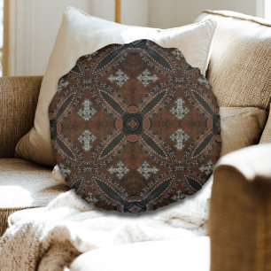 Primitiv cowboyläder western land rund kudde