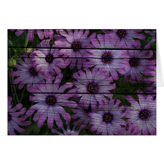 Primitiv daisy för lila av Land Barn Board Hälsningskort (Framsidan Horizontal)