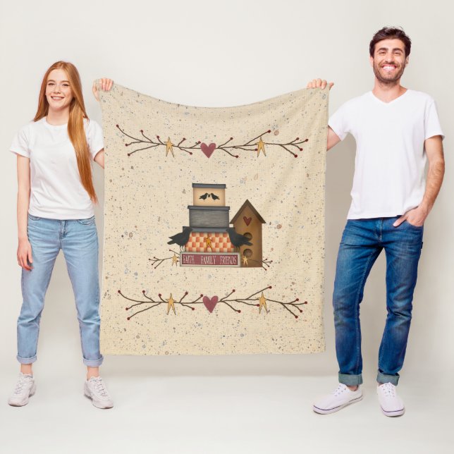 Primitiv faith Family Friends Fleecefilt (På plats)