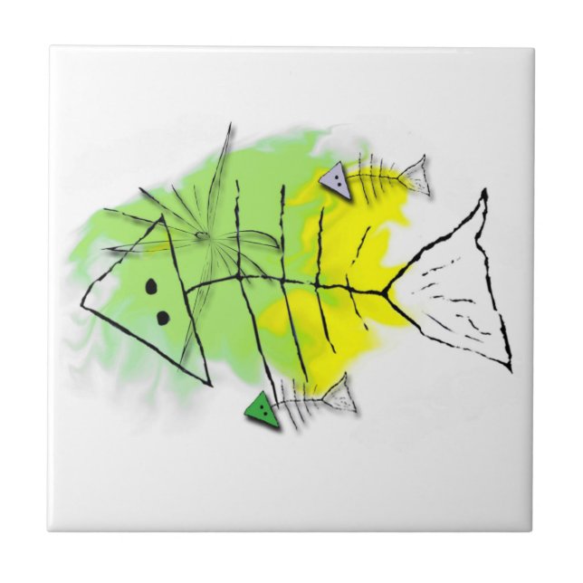 Primitiv fiskpanel kakelplatta (Framsidan)