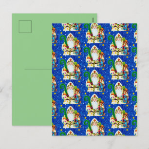 PRIMITIV FOLKART BALTIMORE QUILT PAPPA JUL HELG VYKORT