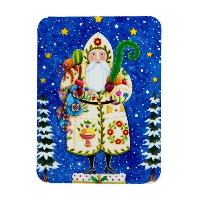 PRIMITIV FOLKART BALTIMORE QUILT PAPPA JUL MAGNET (Vertikal)