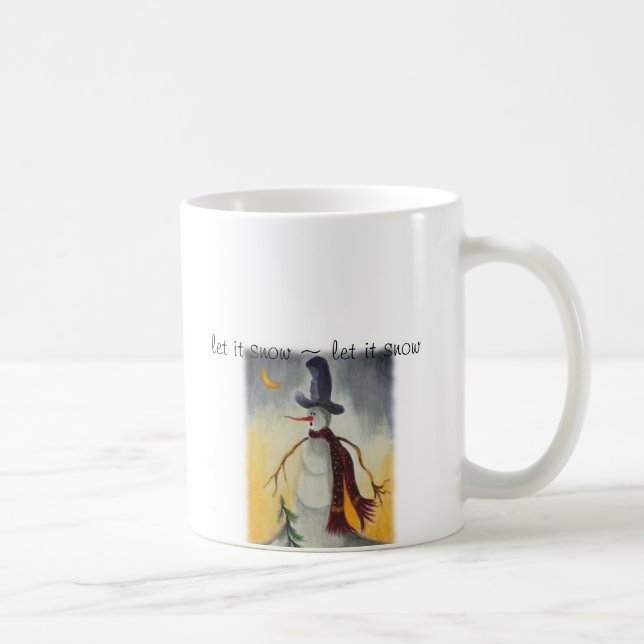 Primitiv folkart Snögubbe Kaffemugg (Höger)