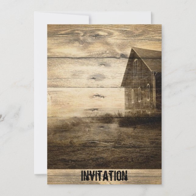 primitiv för lantbrukarhemland för westernt land inbjudningar (Framsida)