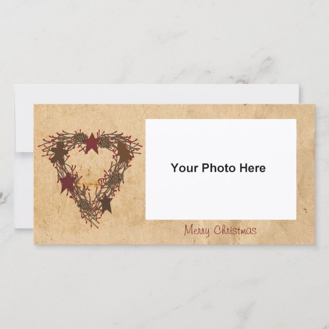 Primitiv fotoport för andning av Helgdag Julkort (Framsida)