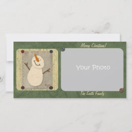 Primitiv fotoport i Snögubbe Julkort