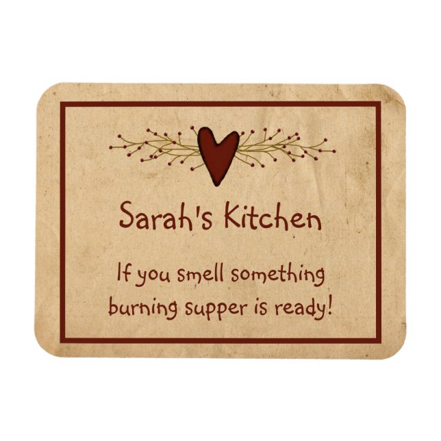 Primitiv Heart Kitchen Magnet (Horisontell)