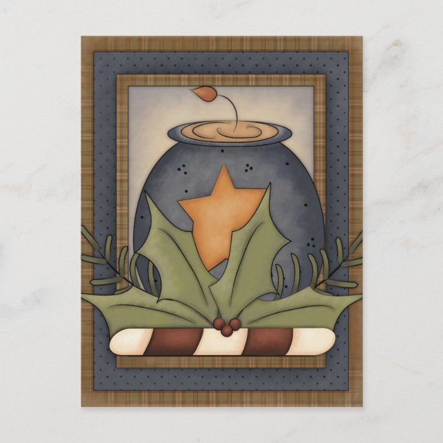 Primitiv julvykort helg vykort (Framsida)