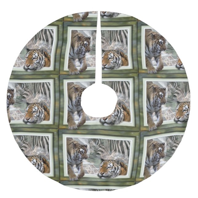 Primitiv jungel Skriv ut jul Julgransmatta Borstad Polyester (Framsidan)