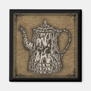 Primitiv kaffekrukamagnet magnet