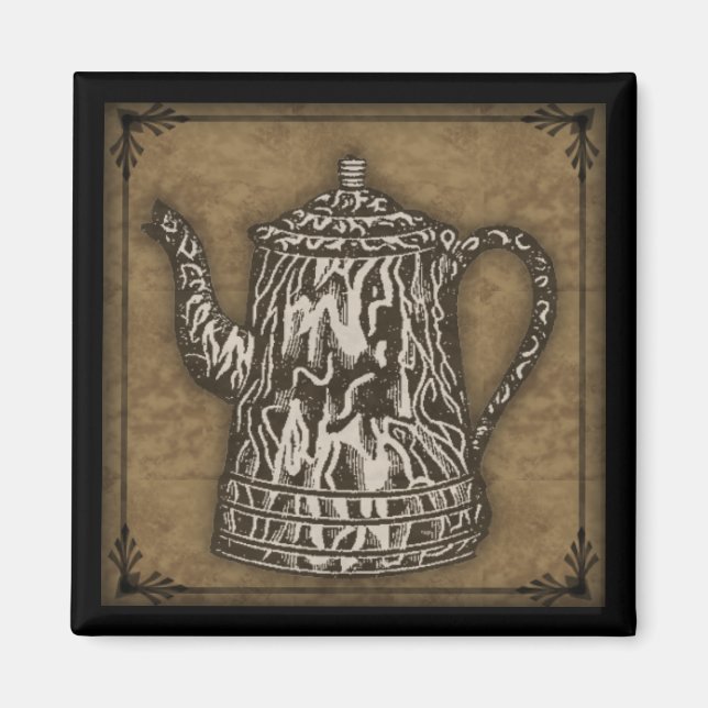 Primitiv kaffepotmagnet. magnet (Framsidan)