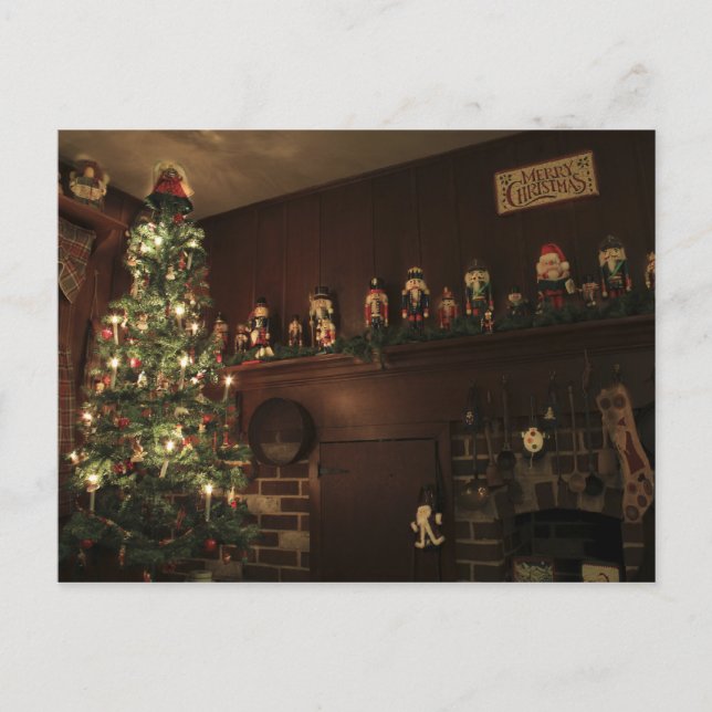 Primitiv kolonial jul i Land Helgdag Helg Vykort (Framsida)