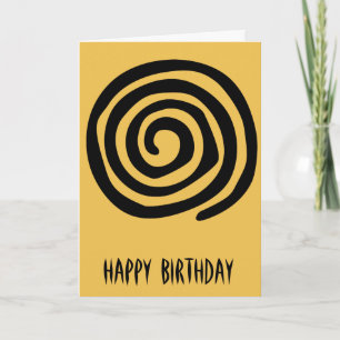 Primitiv konstfödelsedag för stam- spiral kort