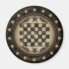 Primitiv Kråka Checkerboard Fridge Magnet