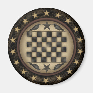 Primitiv Kråka Checkerboard Fridge Magnet