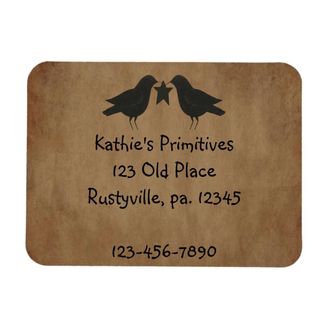 Primitiv Kråka Premium Magnet (Horisontell)