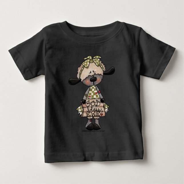 Primitiv Lamb-Välsigna dig Ewe T Shirt (Framsida)