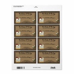 Primitiv Land Farmhouse Chicken Shipping Fraktsedel