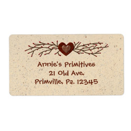 Primitiv Land Heart-affärsetikett Fraktsedel