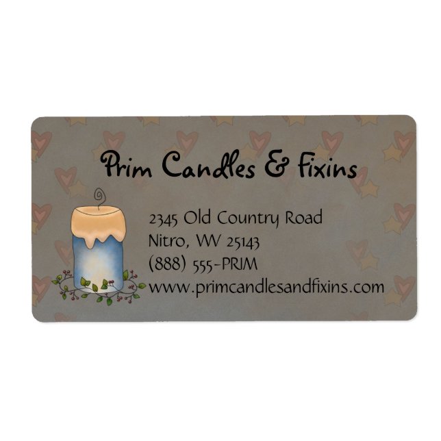 Primitiv Land-ljus med berries-etikett Fraktsedel (Framsidan)