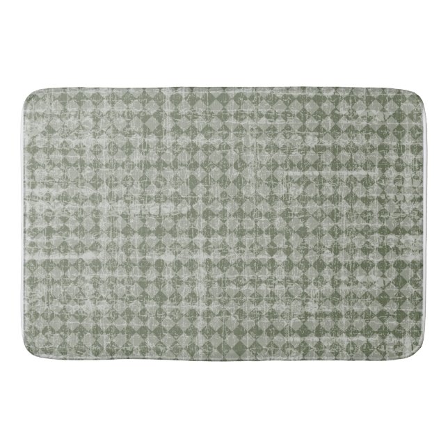 Primitiv Land Oliv grönt diamanter Bath Mat Badrumsmatta (Framsidan)