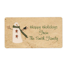 Primitiv Land-Snögubbe-märkning Fraktsedel