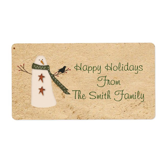 Primitiv Land-Snögubbe-märkning Fraktsedel (Framsidan)