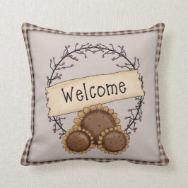 Primitiv Land Solros Välkomstutandning Kudde