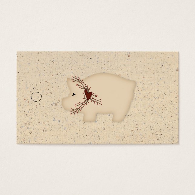 Primitiv Märkre för att hålla kvar Gris Visitkort (Framsidan)