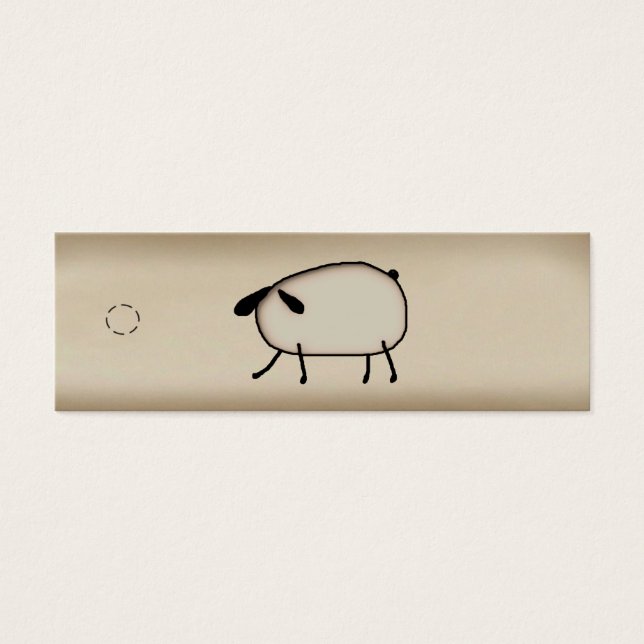 Primitiv Märkre för Smala av får Litet Visitkort (Framsidan)