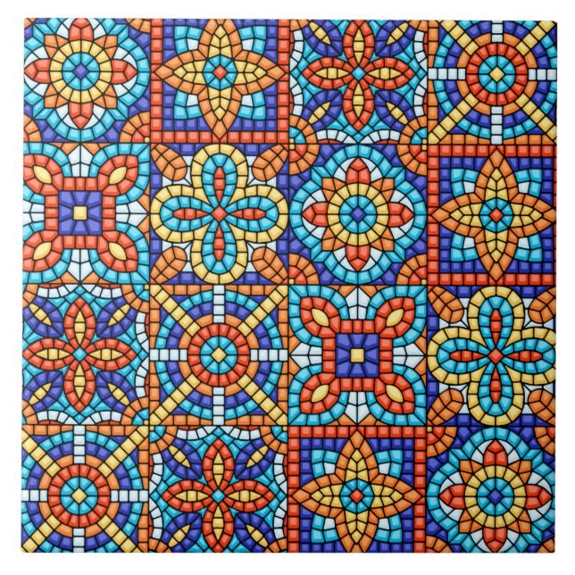 Primitiv mosaic Mönster Kakelplatta (Framsidan)