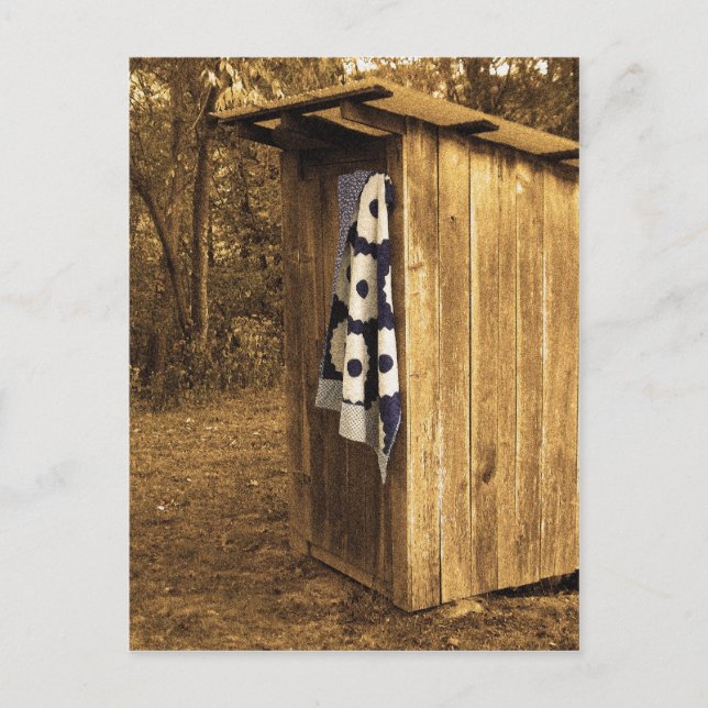 Primitiv Outhouse Vykort (Framsida)