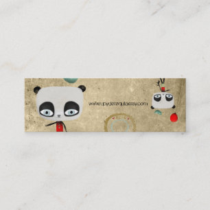 Primitiv Panda björn fågel älva glad födelsedag Mini Visitkort