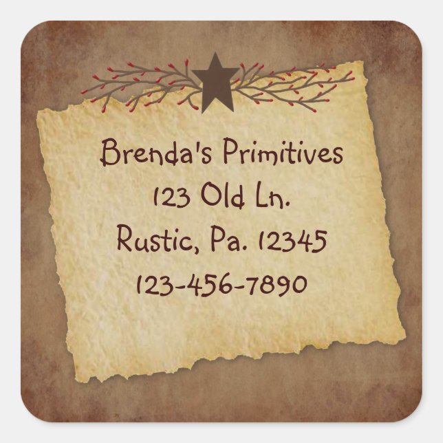 Primitiv Papper etikett (Framsida)