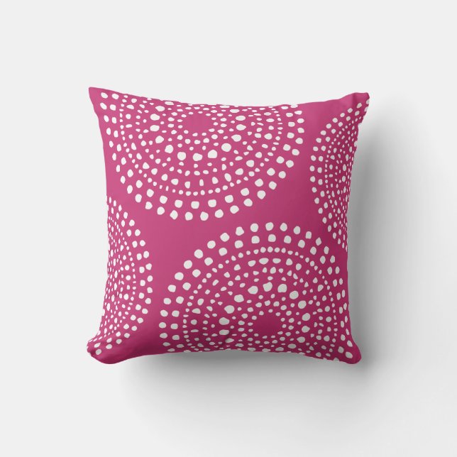 Primitiv Rosa av Boho Mosaic Mönster Magenta Kudde (Framsida)