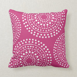 Primitiv Rosa av Boho Mosaic Mönster Magenta Kudde