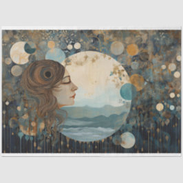 Primitiv roustisk kelestial Natt Himlar Decoupage