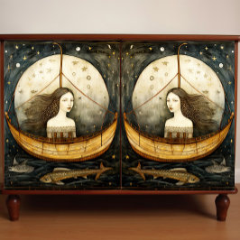 Primitiv Sjöjungfru i en nollsida för startmålning