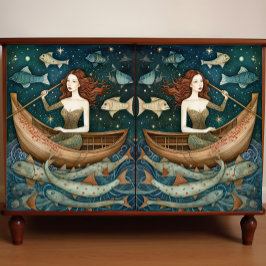 Primitiv Sjöjungfru med nollsida för fiskmålning